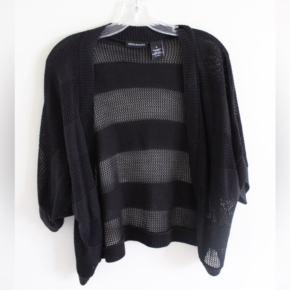 Nina Leonard Black Cardigan